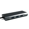 다기능 10 in 1 USB-C 허브 3xUSB 3.0 HDTV VGA 오디오 SD TF 리더 RJ45 이더넷 PD MacBook 태블릿 용 충전