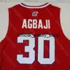 NCAA College Kansas Jayhawks Basketball Jersey Ochi Agbaji Red Blue Size S-3XL All Stitched Broderi