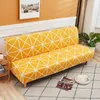 Spandex Plaid Folding Sofa Cover without Armrest Geometric All-inclusive Stretch Sofa Bed Cover Slipcover Sofa Towel S M L Size LJ201216