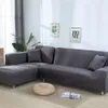 Airldianer Einfarbige Ecksofabezüge für Wohnzimmer, elastische Spandex-Schonbezüge, Couchbezug, Stretch-Sofatuch, 1/2/3/4 Sit LJ201216