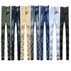 Hommes Jeans Hommes 6 Couleurs Stretch Droite Rétro Mince Mode Denim Pantalon Déchiré Distressed Crayon Moto