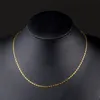 2mm Smooth Flat Chains Necklace Fashion Women 18K Gold Plated Chain for Men 925 Silver Plated Chains Necklaces Gifts DIY Jewelry A8077701