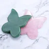 Hot Sales Skin Care Tools Beauty Butterfly Face Massager Black Obsidian White Jade Stone Gua Sha Massage Tools 100% Natural Crystal Rose Quartz Pink Gua Sha