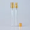 10ml pulverizador de alumínio transparente frasco de frasco de frasco de perfume pulveriza garrafas portáteis contêiner cosmético vazio com um