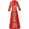 Vêtements ethniques de style chinois Tenue de mariage rouge royal antique pour femme brodée phénix costume luxueux costume Tang traditionnel