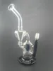Glasklares Glasöl-Dab-Rig-Rauchwasserbong-Wasserpfeife mit schwarzem Boden für Tabakpfeifenzubehör mit Gelenk