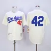 Męskie 1955 Brooklyn #32 Jersey Sandy Koufax #42 Jackie Robinson Jersey #34 Fernando Valenzuela Jersey S-3xl White Royal Cream