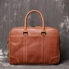 Briefcases Brown Men Genuine Leather Handbags Large Cow 15" Laptop Messenger Bag Business Male Travel Bags Shoulder Briefcase1