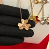 Brand Pure 925 Sterling Silver Jewelry For Women 3 Leaf Flower Neckalce Flower Pendant 60cm Clover Sakura Wedding Party Necklace 27666342