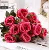 Silk flower simulation rose 8 head foreign trade Decorative Flowers Seattle wedding decoration available