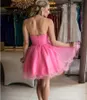 Pink Beaded Sweetheart Homecoming Dresses Zipper Back Sleeveless Robe De Marrige Short A Line Tulle Tail Party Club Wear Gowns V44 0510