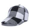 Ponytail Baseball Cap 16 färger rörig bun hattar för kvinnor tvättade bomull plaid snapback caps casual sommar sol visor utomhus hatt