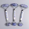 New Natural Stone Bead Roller with Ceramic Rod Face Care Tool Amethyst Massage Roller Facial Neck Lifting Anti Cellulite Skincare Massager