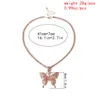Schmetterlings-Halsketten, goldene Halskette für Frauen, 4 Farben, Kristall-Tenniskette, böhmische Halskette, Kragen, Schmetterlingsschmuck