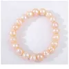 8~9 mm large size real natural frh water frhwater cultured shape stretch elastic wholale pearl bangle bracelets