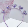 Hårtillbehör Transparent Quicksand Headbands för barn Kids Mus Öron Kärlek Stjärnor Sequin Hairbands Bezel Hoops Girls