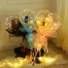 LED-Rosen-Bobo-Kugel, Licht, leuchtender Ballon, Rosenstrauß, transparente Blasenkugel für Valentinstag, Geschenk, Hochzeitsdekoration, auf dem Seeweg