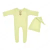 Newborn Romper Set Footed Newborn Knitted Mohair Romper + Sleepy Hat 2Pcs/Set Cute Baby Photography Prop jumpsuits