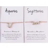 12 Constellation Oroscopo Astrologia Bracciale con ciondoli per donna Placcato oro argento Cristallo austriaco Zodiaco Catena a mano Cubic Zirconia Pietre Braccialetto Gioielli Regalo