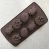 Påsk silikon fondant mögel 8 rutnät 3d diy kanin påskägg former chokladgelé och godis mögel