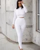 Plus size 2X Fall winter women tracksuits designer outfits hoodie crop top+leggings yoga two piece set casual solid color jogger suit 4179