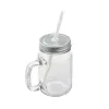 Sublimation Drinkware 16oz Blank Clear Frosted Mason burkar med handtag för DIY älskare Dubbelvägg 430ml Glas Muggar Värmeöverföring Utskrifter Tumblers Lid Straw