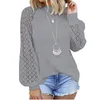 Kvinnor Blouses Lace Långärmade Toppar Fall Casual Loose T-shirts