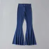 Pantalons pour femmes Summer Traf Taille haute Jeans Mom Stretch Femme Flare pour fille Wash Denim Jambe large Skinny Y2K 220115