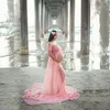 写真撮影妊娠撮影のための綿のマタニティの半袖ドレス妊娠中の女性服LJ201114のためのマキシガウンドレス