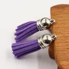 Faux Suede Leather Tassels, Assorted Color Tassels With Silver/Gold Cap,1.5