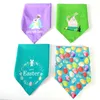 Easter Dog Bandana Double Happy Easter Egg Bunny Gedrukt Triangle Slabbetjes Huisdier Sjaal voor middelgrote tot grote honden