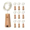 Piles incluses 10pcs LED bouteille de vin liège chaîne lumière étanche 1M 2M lampes étoilées pour la décoration de mariage de fête de Noël Y201020