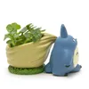 Kawaii blomkruka bulbasaur succulent planter söta gröna växter blomma kruka med hål söt mini tillbaka väska harts blomkruka y200709