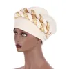 Moslim vrouwen ruche katoen dubbele pailletten vlecht Turban petten chemo mutsen cap Hijab hoofddeksels hoofd wrap haaraccessoires