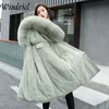 Warm Winter Coat Woman Fur Lining Female Jackets Large Hooded Padded Clothing Plus Size 3XL Thickening Parkas Lady Windriel 201027