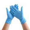 EUA Stock Blue nitrile luvas descartáveis ​​em pó (não látex) - pacote de 100 peças luvas anti-derrapante luvas anti-ácido fy4036