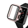 Étui rigide de protection avec film de protection d'écran en verre trempé pour Apple Watch Series 5678 Smartwatch Full Cover Bumper7548442