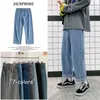 2020 Men's Baggy Homme Cargo Pocket Jeans Fashion Straight Pants Loose Solid Color Casual Pants Biker Denim Trousers M-3XL G0104