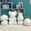 Decorative Flowers & Wreaths Artificial Flower Rose Bear DIY White Foam Mold Teddy For Valentine's Day Gifts Birthday Party Wedding Decorati