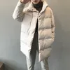 Moda Bayanlar Katı Orta Uzun Sıcak Kış Aşağı Ceket Kadınlar Nedensel Kaplı Düğme Standı Yaka Boy Şık Aşağı Ceket Parka 201209