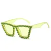 光沢のあるパーティーの眼鏡のフルラインストーンサングラストレンディな手作りダイヤモンドサングメガネUV400 6色卸売