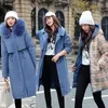 Frauen Unten Parkas 2021 Mode Winter Jacke Frauen Große Pelz Mit Kapuze Dicken Langen Weiblichen Mantel Schlank Warme Outwear1