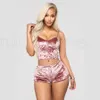 Mode vrouwen sexy fluwelen pyjama sets dames kant v-hals crop tops shorts 2 stks nachtkleding lingerie pyjama sets rra3680