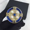 Brand Fashion Jewelry Vintage Egyptian Pharaoh Style Blue Round Brooch Party Sweater Brooche Navy Design Pearls Fashon Brooches
