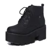 Ltarta Black Brown Women Boots Platform Dikke hakken Winter enkel laarzen onderaan dikke riem hoge hak laarzen kantup jxq7693 201031