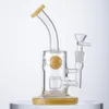 8 Inch Glass Bongs Hookahs Jet Perc Splash Guard Ball Water Pipes 14mm Female Joint Oil Dab Rigs With Bowl