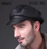 Sboy Hats Aorice Véritable Cuir Souple Conduite Casquette Plate 2021 Automne Hiver Hommes Élégant Mode Plein Air Sport Garder Au Chaud Chapeau Noir HL0101