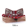 Papillon in legno set 9 stili Fazzoletto Bowtie gemelli per uomo d'affari Regalo di Natale spedizione gratuita