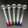 10.5cm Length Colorful Glass Oil Burner Pipe Pyrex Clear Smoke hookh tobacco cigarette Pipe Nail Burning Jumbo Pipes Smoking Accessories Wholesale
