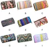 Fashion Large Capacity Multi Card Slot Long wallet Zipper Ethnic Geometric Pattern Canvas Wallet Mobile Purse Holder